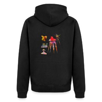 Véhicules spatiaux abstraits - Veste à capuche bio Premium Unisexe - noir - Dos - Nico (187cm)