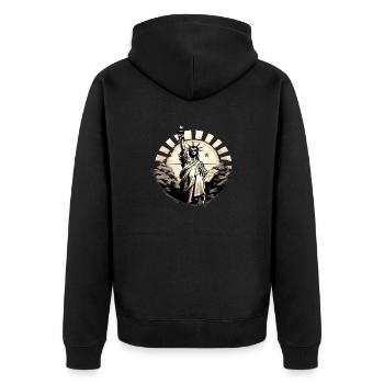 New York USA America Travel Tourist City - Unisex Premium Organic Zip Hoodie - black - Back - Nico (187cm)