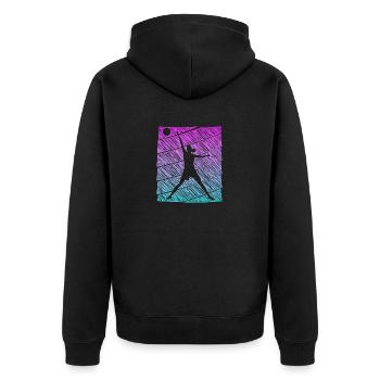 Basketball Mädchen Frau - Unisex Premium Bio Zip Hoodie - Schwarz - Hinten - Nico (187cm)