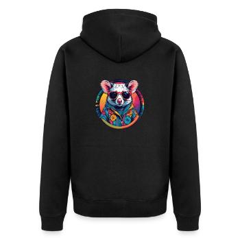 Possum - Unisex Premium Organic Zip Hoodie - black - Back - Nico (187cm)