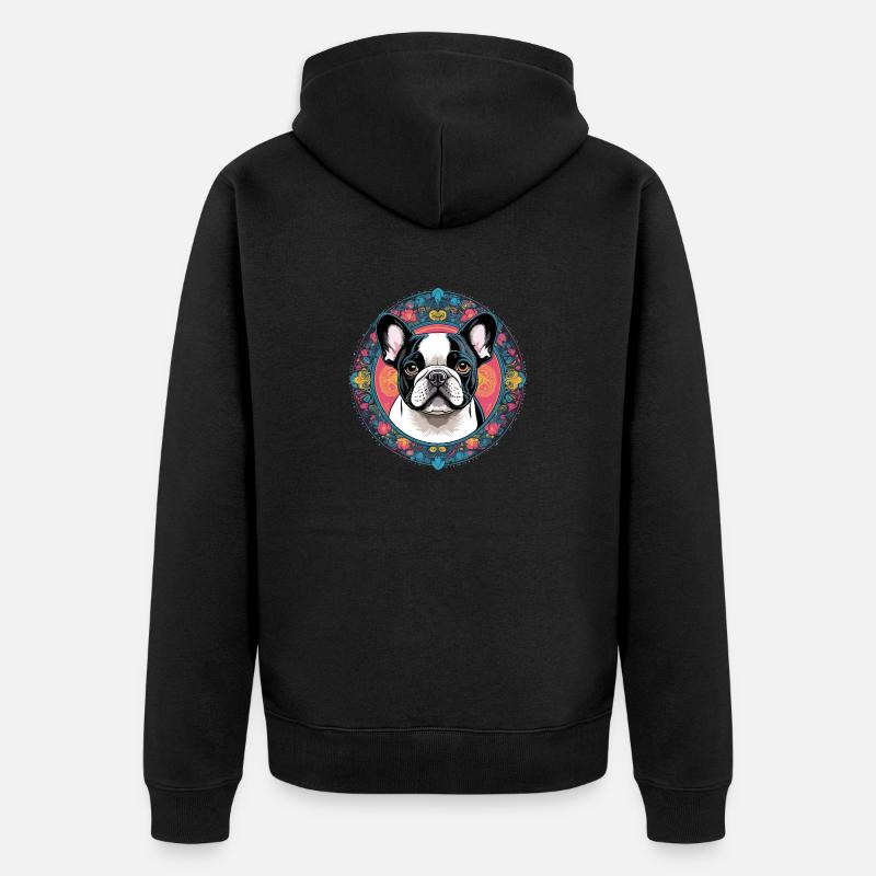 Bouledogue français - Veste à capuche bio Premium Unisexe - noir
