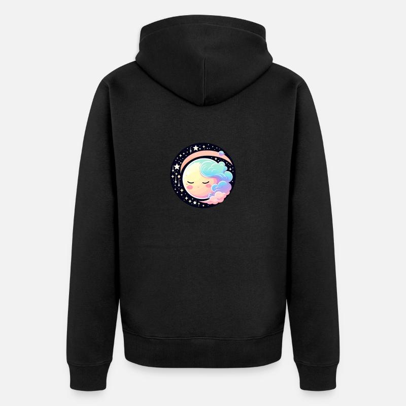 Illustration de paysage de lune - Veste à capuche bio Premium Unisexe - noir