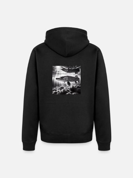 Hecht Foto 2 - Unisex Premium Bio Zip Hoodie - Schwarz