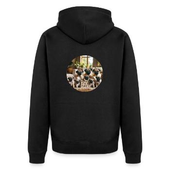 Dogs Family - Unisex Premium Organic Zip Hoodie - black - Back - Nico (187cm)