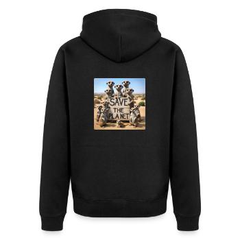 Famille Suricate - Veste à capuche bio Premium Unisexe - noir - Dos - Nico (187cm)
