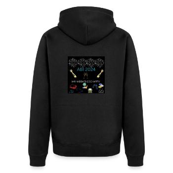 ABI 2024 - Unisex Premium Bio Zip Hoodie - Schwarz - Hinten - Nico (187cm)