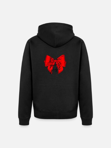 Bow Gift - Unisex Premium Organic Zip Hoodie - black
