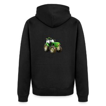 Tracteur moderne Tracteur - Veste à capuche bio Premium Unisexe - noir - Dos - Nico (187cm)
