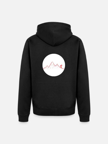 Ski dich frei! (rot) - Unisex Premium Bio Zip Hoodie - Schwarz
