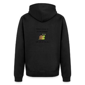 Petit vitesse et grande lenteur - Veste à capuche bio Premium Unisexe - noir - Dos - Nico (187cm)