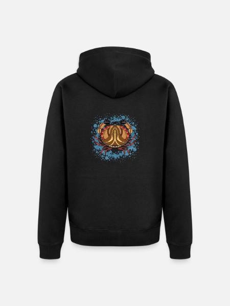 Crab - Unisex Premium Organic Zip Hoodie - black
