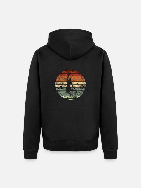 Retro basketbal - Vintage cadeau-idee - Uniseks Premium bio ziphoodie - zwart