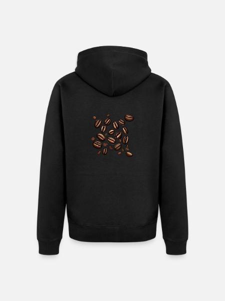 Grains de café Café - Veste à capuche bio Premium Unisexe - noir