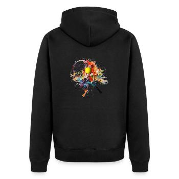 Tennis ist ein beliebter Sport - Unisex Premium Bio Zip Hoodie - Schwarz - Hinten - Nico (187cm)