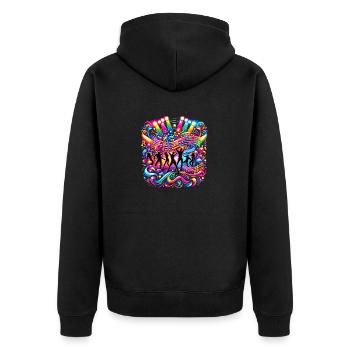 Klangwelle Dance Festival – Musical Art of Living - Unisex Premium Organic Zip Hoodie - black - Back - Nico (187cm)