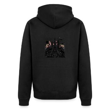 Paris Hollywood Landmark – Night City Glamour - Unisex Premium Organic Zip Hoodie - black - Back - Nico (187cm)