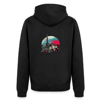 Paris Hollywood Dream Setting – Artistic City - Unisex Premium Organic Zip Hoodie - black - Back - Nico (187cm)