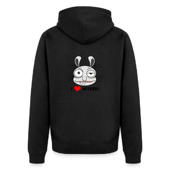 Funny Bunny - Unisex Premium Bio Zip Hoodie - Schwarz - Hinten - Nico (187cm)