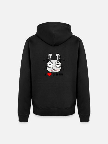 Funny Bunny - Unisex Premium Bio Zip Hoodie - Schwarz