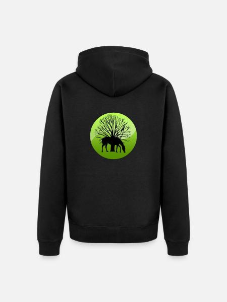 Pferd - Unisex Premium Bio Zip Hoodie - Schwarz