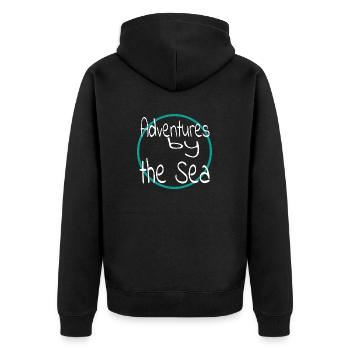 shore present fun sand travel summer funny quote - Unisex Premium Bio Zip Hoodie - Schwarz - Hinten - Nico (187cm)