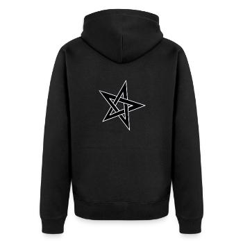 Stern - Unisex Premium Bio Zip Hoodie - Schwarz - Hinten - Nico (187cm)