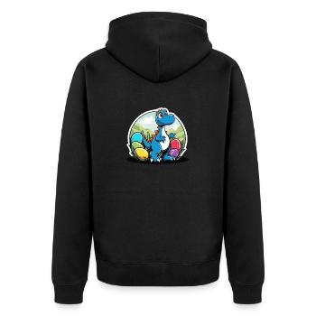 Dinosaur Easter Eggs Easter - Unisex Premium Organic Zip Hoodie - black - Back - Nico (187cm)