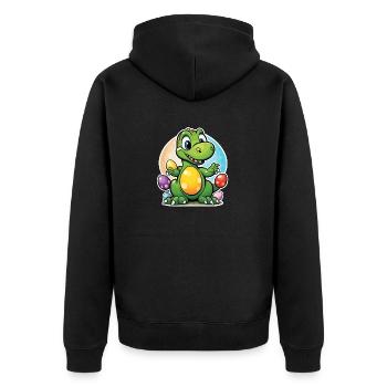 Dinosaur Easter Eggs Easter - Unisex Premium Organic Zip Hoodie - black - Back - Nico (187cm)