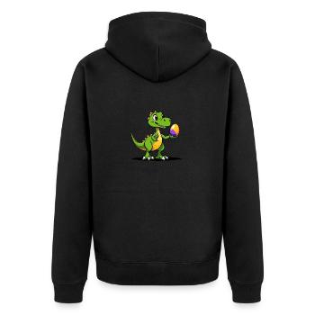 Dinosaur Easter Eggs Easter - Unisex Premium Organic Zip Hoodie - black - Back - Nico (187cm)