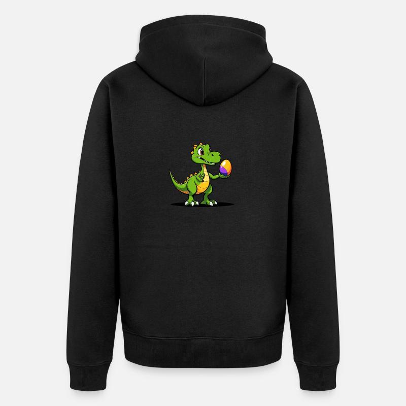 Oeufs de Pâques dinosaures Pâques - Veste à capuche bio Premium Unisexe - noir