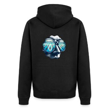 Focus du champion de natation - Veste à capuche bio Premium Unisexe - noir - Dos - Nico (187cm)