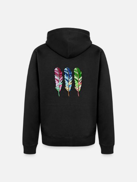 Feder - Unisex Premium Bio Zip Hoodie - Schwarz