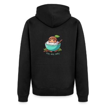 Rice Rice Baby! - Unisex Premium Organic Zip Hoodie - black - Back - Nico (187cm)