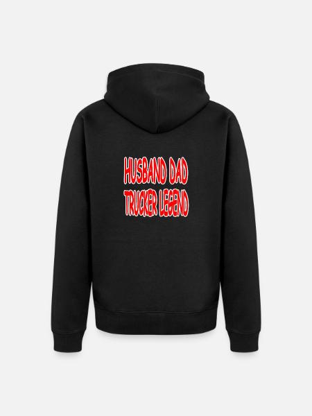 Trucker - Unisex Premium Organic Zip Hoodie - black