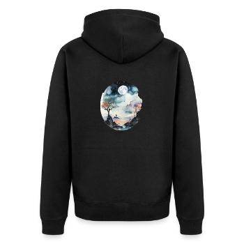 Terre perdue de rêves d’un autre monde - Veste à capuche bio Premium Unisexe - noir - Dos - Nico (187cm)