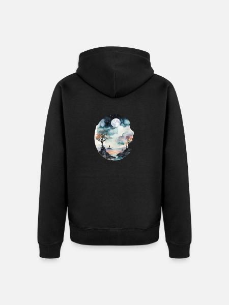 Verlorenes Land jenseitiger Träume - Unisex Premium Bio Zip Hoodie - Schwarz