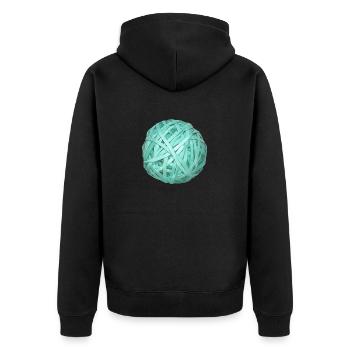 Turquoise Ribbon Ball - Unisex Premium Organic Zip Hoodie - black - Back - Nico (187cm)