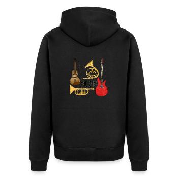 Instruments de musique - Veste à capuche bio Premium Unisexe - noir - Dos - Nico (187cm)