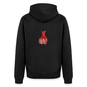 VAMPYROTEUTHIS INFERNALIS - Unisex Premium Bio Zip Hoodie - Schwarz - Hinten - Nico (187cm)