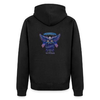 Army War Military Uniform Force Soldier Veteran - Unisex Premium Organic Zip Hoodie - black - Back - Nico (187cm)