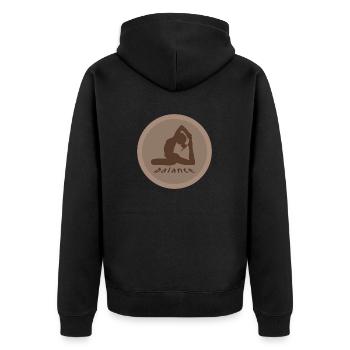 Yoga, Balance - Unisex Premium Bio Zip Hoodie - Schwarz - Hinten - Nico (187cm)