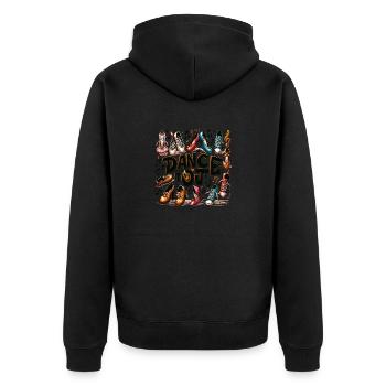 Melodic Steps - Unisex Premium Organic Zip Hoodie - black - Back - Nico (187cm)