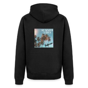 Ambiance estivale - Veste à capuche bio Premium Unisexe - noir - Dos - Nico (187cm)