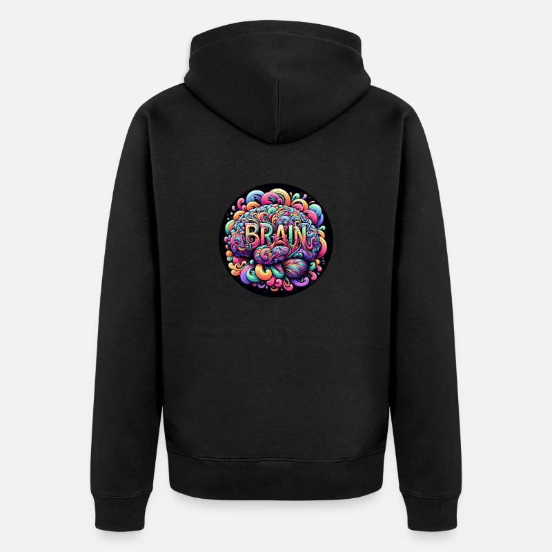 Buntes Denkvermögen - Unisex Premium Bio Zip Hoodie - Schwarz