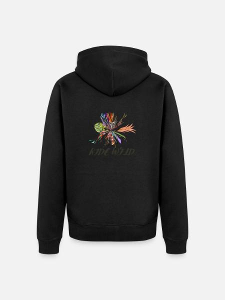 RIDE WILD - Unisex Premium Bio Zip Hoodie - Schwarz