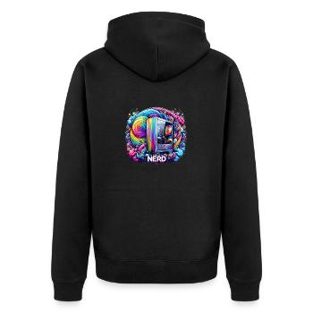 Nerd Pride Rainbow - Unisex Premium Organic Zip Hoodie - black - Back - Nico (187cm)