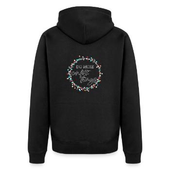 Mach mehr Konfetti-Dinge - Unisex Premium Bio Zip Hoodie - Schwarz - Hinten - Nico (187cm)