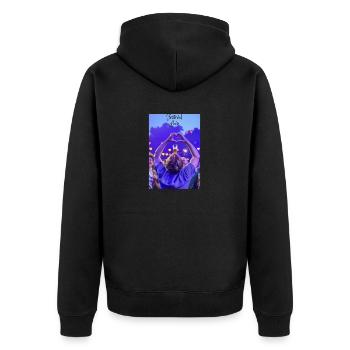 Festival Love - Unisex Premium Bio Zip Hoodie - Schwarz - Hinten - Nico (187cm)