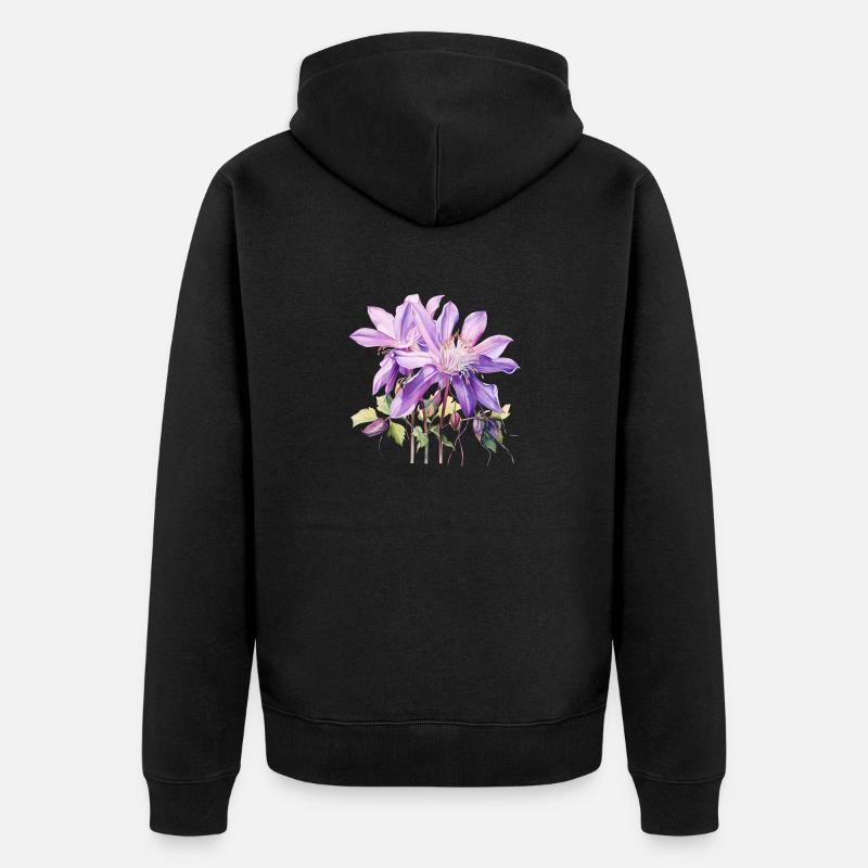 Fleur d’ancolie - Veste à capuche bio Premium Unisexe - noir