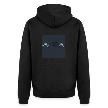 auto1 - Unisex Premium Bio Zip Hoodie - Schwarz - Hinten - Nico (187cm)